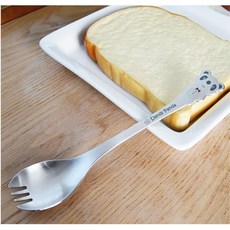 1+1 귀여운 스텐 케익 스푼포크 아동포크스푼 어린이수저포크 숟가락포크