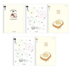 모닝글로리 채움 초등 스프링 알림장 노트 좁은칸 3종 + 랜덤발송 2p 세트 B, 고양이친구들 + 디저트타임 + 뒹굴멍멍이, 1세트