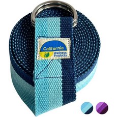 요가 스트랩 밴드 캘리포니아 필라테스를 위한 안전한 조절 가능한 D-링 버클이 있는 벨트 스트레칭 운동 물리 앉은 자세 개선, Blue-10ft
