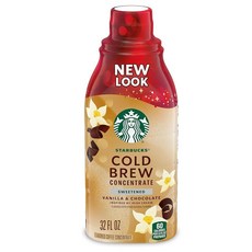 Starbucks 콜드 브루 커피 농축액 아일랜드 크림에서 영감을 받은 천연 향 가당 바닐라 및 초콜릿 멀티 서브 병 (916.4ml(32온스), 1