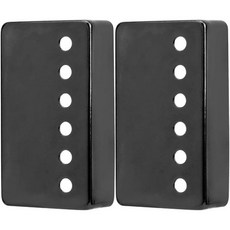 2개입 황동 험버커 기타 픽업 커버 50mm 52mm 폴 간격 넥 브릿지 위치 금속 골드 1984608, 50mm/52mm, Black