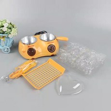 비누 초콜릿 워머 용해기 온도조절 베이킹 도구, 더블 팟 옐로우, 기본 색상