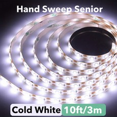 2835 LED 스트립 라이트 USB 가능 유연한 조절 터치 센서 라이트 조명용 장식 테이프 스위치 거울 계단 5V 캐비닛 조도 리본, Cold White 3m