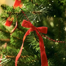 聖誕裝飾品絲絨緞帶裝飾 10入組, 紅色, 4cm, 10個