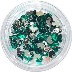 네일쎈 네일스톤파츠 아크릴 스톤 하트 4X3mm, 1개, 에메랄드