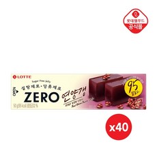 롯데웰푸드 제로 연양갱 팥 50g 40개