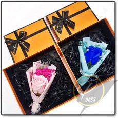 盒裝香皂花 藍色單支 永生花 禮物 居家擺飾, 粉