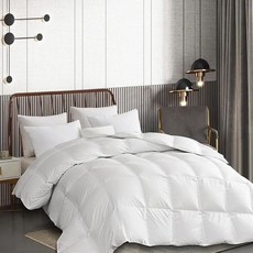 Martha Stewart 킹 사이즈 구스 다운 섬유 이불 100 면 이불 인서트 킹 1cm 통기성 패널 호텔 럭셔리 저자극성 1.4kg(50온스) 사계절용 중간 따뜻함 2