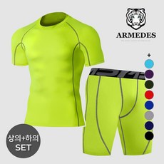 아르메데스 남성용 사계절 크로스핏 반팔 + 5부 바지 스포츠 상하의 세트 ID10311081