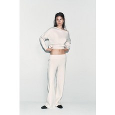 ZARA 자라 롤업 웨이스트 팬츠 - 그레이 베이지 134732