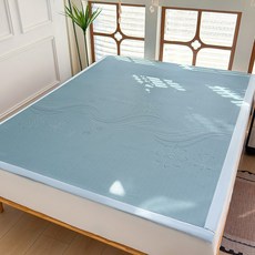 夏季冰絲涼蓆 附枕套 家用透氣涼席, 冰川藍無枕套, 1個