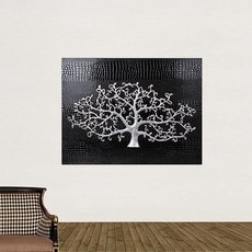 그림 인테리어 선물 가죽액자 국내제작 글로리생명나무 금.은 도금 1p 블랙 그림액자