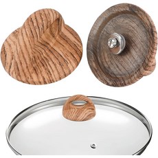 DOERDO 2Pcs 냄비 뚜껑 나무 손잡이 범용 교체 나사가 달린 팬 주방 유리 냄비용 커버 잡기