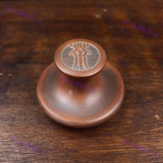 坭興陶茶壺底墊蓋置蓋託底座杯託 家用蓋碗蓋託茶蓋託, 1個, 古銅茶字蓋置高度約4厘米