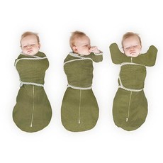 SwaddleDesigns 6방향 Omni Swaddle Sack® 신생아용 팔걸이 포대기 깜짝 반사를 진정시키는 더 많은 옵션 수면 개선 쉬운 전환 아기 수면 주머니, 헤더 그린 터틀