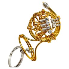 Wire Lover Art studio 鋁線樂器 法國號 圓號 鑰匙圈 音樂愛好者禮品, 詳見包裝