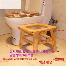 푸세식 변기 의자 좌욕기 원목 체어 욕실 재래식 화장실, 30 4개 나무 얇은 쿠션 1개, 1개