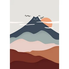 미니멀리스트 고양이 풍경 포스터 산 졸린 캔버스 그림 인쇄 현대 벽 예술 거실 홈 장식, 08 30X40cm Unframed, 01 13, 한개옵션2