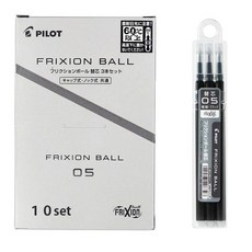 프릭션 노크볼펜용 리필심 0.5mm 3p, 블랙, 30개