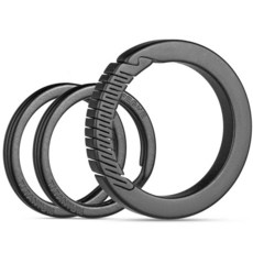 FEGVE 티타늄 카라비너 키체인 클립 - 퀵 릴리스 초경량 및 내구성 열쇠 벨트 루프 및 가방용 키링 2개 포함, Black