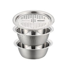 [독일기술] 야채 만능 채칼 강판 채썰기 절단기 당근 감자 양파 양배추 슬라이서 스텐 채반 다기능 주방용 3종 세트 포장증정, 1세트, 24cm