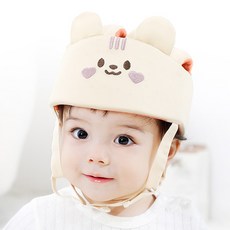베일리바오 핑키스웨어 다람이 아기 머리보호대 유아안전모 헬멧 머리쿵, 아이보리, 1개