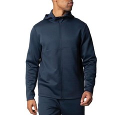Spyder Active 남성용 긴소매 스트레치 풀 지퍼 후드 재킷 블루. M