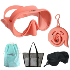 써핏 아쿠아틱 롤업 스노쿨링 장비 세트, 코랄 핑크