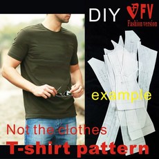 남성용 샘플 티셔츠 재봉 도면 실제 종이 의류 TTX-2 1:1, Size 4XL, 1개