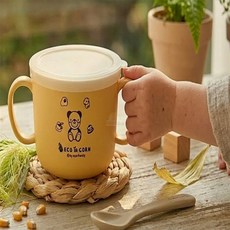 두두쇼핑몰샵 옥수수성분 베이비 뚜껑양손컵 아동식기 손잡이컵 손잡이