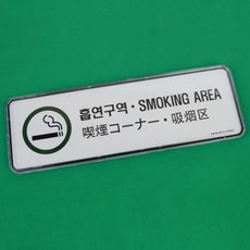 다국어 흡연 구역 SMOKING 담배 영어 일본어 중국어 경고 주의 사인 아크릴 표지판 스티커 안내