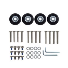 [ 1141165 ] Japard 수하물 바퀴 교체 4개 세트 40mm x 18mm 슈트케이스 휠 고무 회전 캐스터 베어링 수리 키트, [ 1141165 ] Japard 수하물 바퀴 교체 4