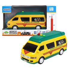KIDMATE 孩子王 台灣好車隊-迷你娃娃車 (台灣配音/附電池/磨輪/迷你城市車隊), 1台,(附電池), 黃色
