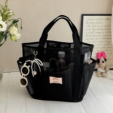 조아리빙 튼튼한 메쉬 대용량 목욕가방, 블랙