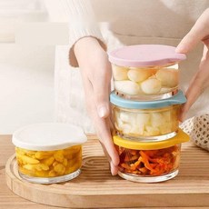 밀폐형 소형 유리 반찬통 냉장고 정리용 김치통, 20. 1개블루