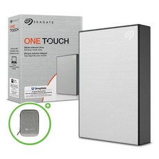 씨게이트 One Touch HDD 데이터복구 외장하드+파우치+암호화 기능+USB케이블, 실버, 4TB