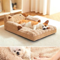 반려동물 쿠션 침대 극세사 사계절 폭신 강아지 고양이 방석, S (50×36×15cm) × 브라운 × 1개