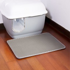 寵物貓砂盆墊子 雙層超大漏沙墊 可水洗防外濺EVA貓砂墊, 紫羅蘭,30*30, 1個