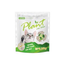 JUNBAI Plant 貓砂 1.5mm 快速凝結可沖式貓砂, 6.35kg, 1包, 原味