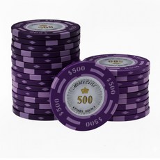 후니겜블 국제규격 14g 몬테카를로 포커칩 카지노칩 20pcs, 500숫자칩