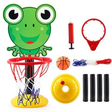 兒童籃球架 青蛙老虎立式籃球板 附球 運動玩具, 小青蛙款, 1個