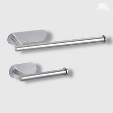 S커머스 무타공 휴지걸이 접착식휴지걸이 두루마리휴지걸이 욕실걸이, 숏, 1개