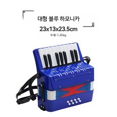 미니 아코디언 소형 프랑스 교육용 악기 17키 베이스, 1개, J_블루 대형 하모니카, 단일 모델