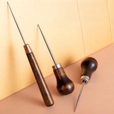 가죽 구멍뚫기 구멍 타공 송곳 2종 가죽공예 우드 손잡이 천공 수선 공방, A_긴송곳(), 1개