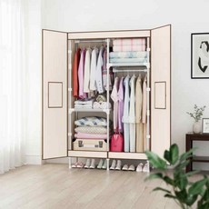 조립식 양문 오픈형 옷장 드레스룸 시스템행거 옷방 인테리어 원룸용, 더블 그레이