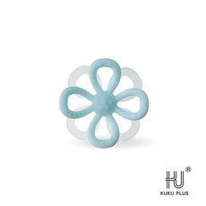 酷咕鴨 KUKU PLUS 小花辮矽膠固齒器, 氣泡藍, 1個