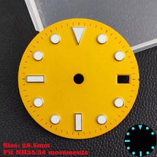 34 35 36 무브먼트에 28 5MM 교체 청록색 무균 시계 다이얼 부품 야광, NO, Yellow Silver 2
