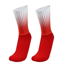 스포츠양말 축구 헬스 등산 스타일 폴카 도트 여름 스포츠 사이클링 양말 미끄럼 방지 실리, 04 Red
