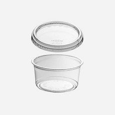 엠엔피 일회용 투명 델리용기 디저트 샐러드 포장용기 12온스 평뚜껑, 1개, 50세트