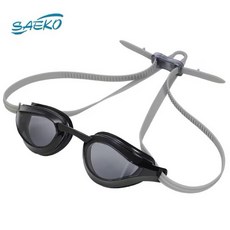 【FASPORT】SAEKO 張團畯代言 臺灣製長泳泳鏡 三鐵競技 超廣角 抗UV 鐵人魂 衝浪, 1個, S68黑灰